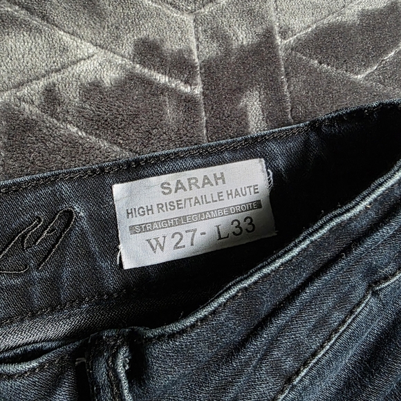 Womans High Rise Straight LEG Jeans - Black - Picture 3 of 7